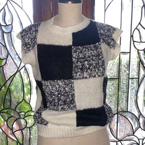 Chic Patchwork Crew Neck Sweater